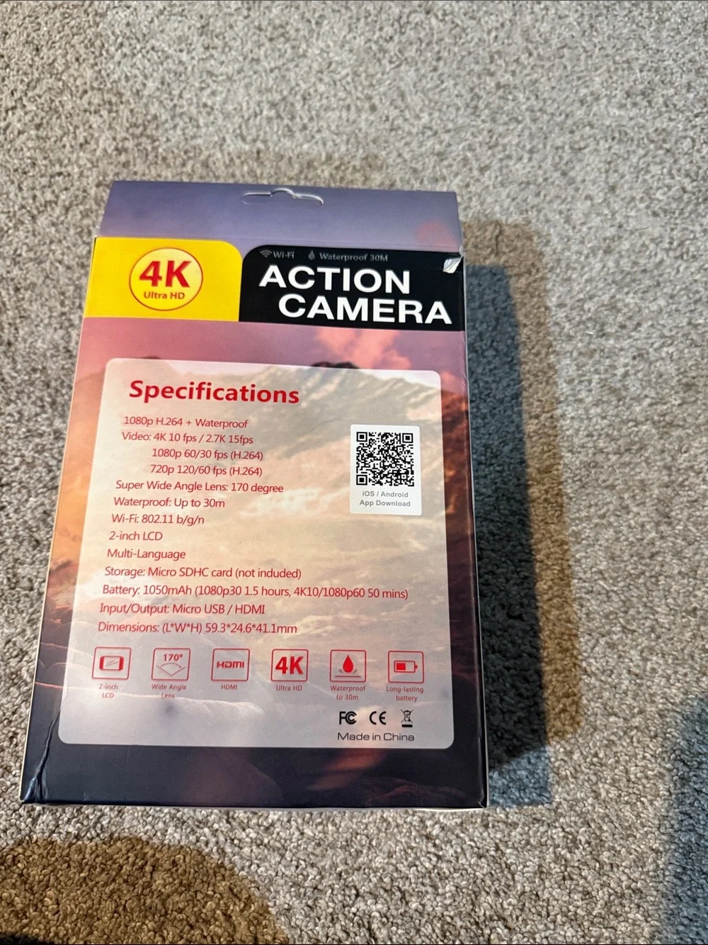 Action Camera 4K Ultra HD - Black